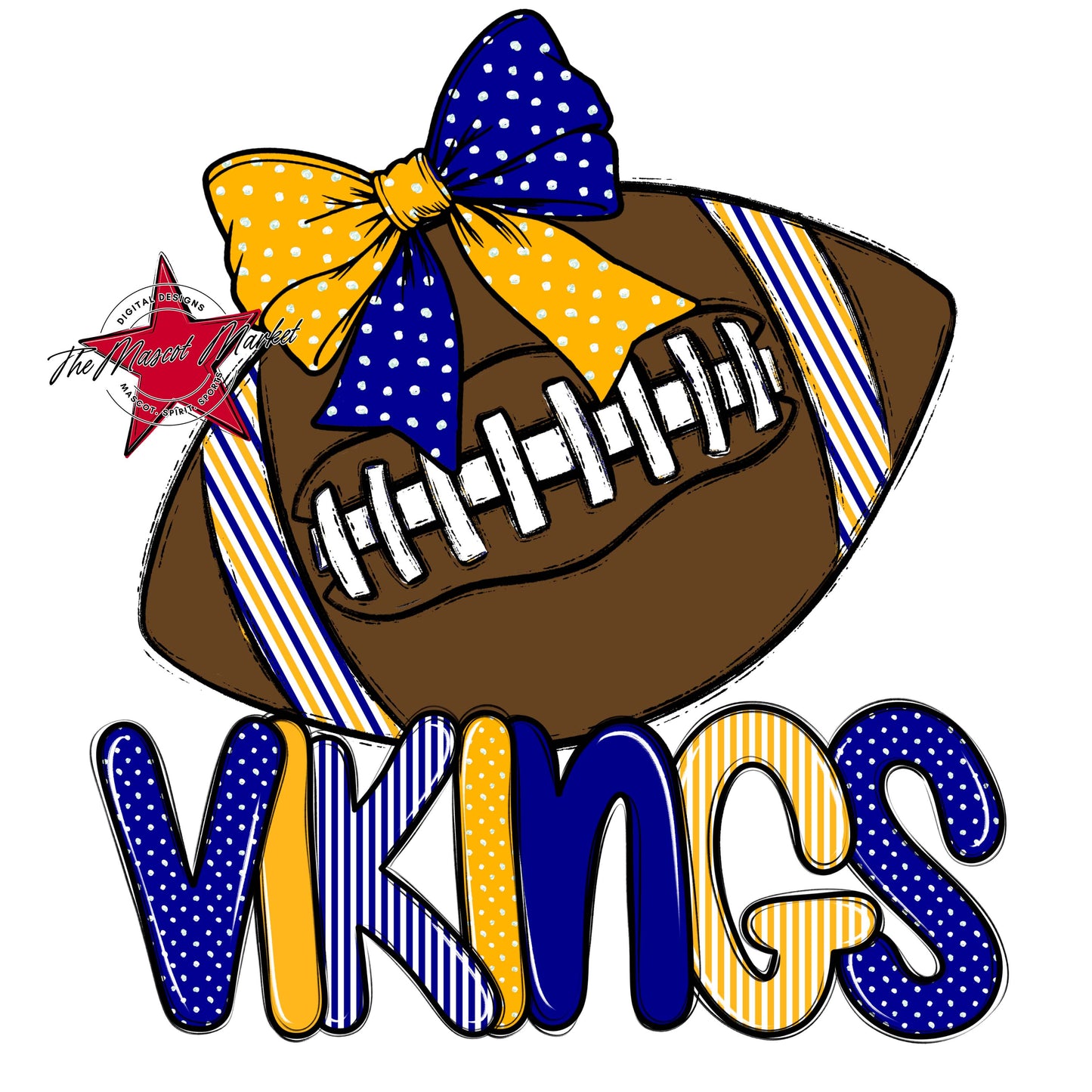 Vikings Football Spirit Design-Blue & Yellow
