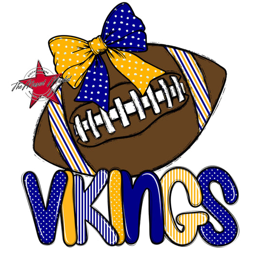 Vikings Football Spirit Design-Blue & Yellow