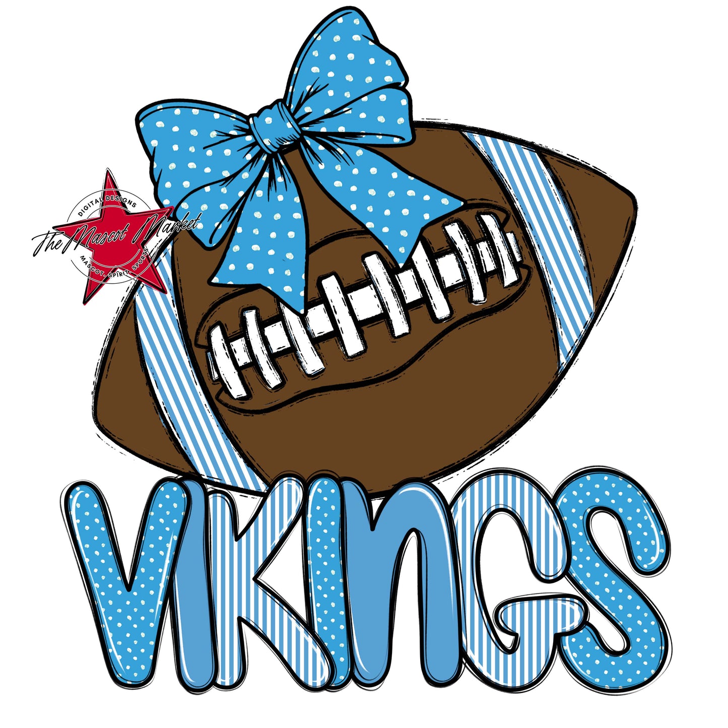 Vikings Football Spirit Design-Carolina Blue