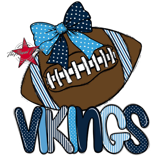 Vikings Football Spirit Design-Navy & Carolina Blue
