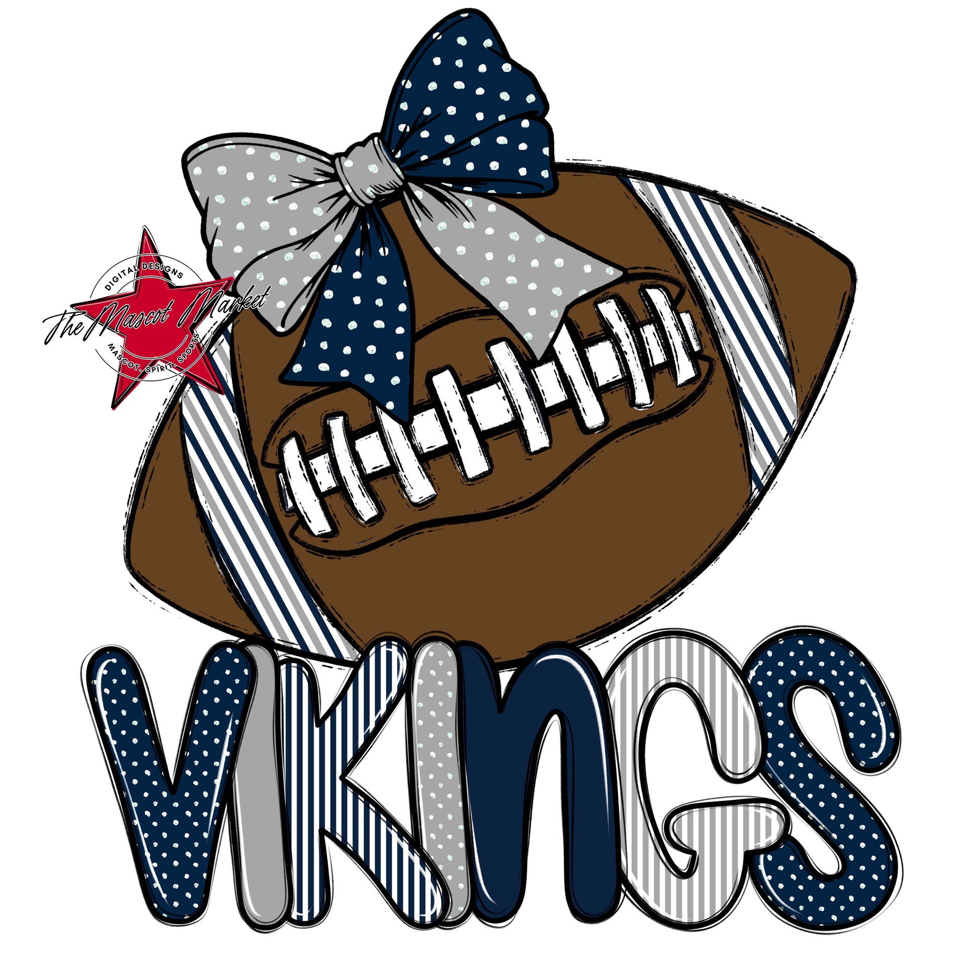 Vikings Football Spirit Design-Navy & Grey