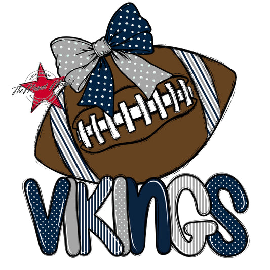 Vikings Football Spirit Design-Navy & Grey