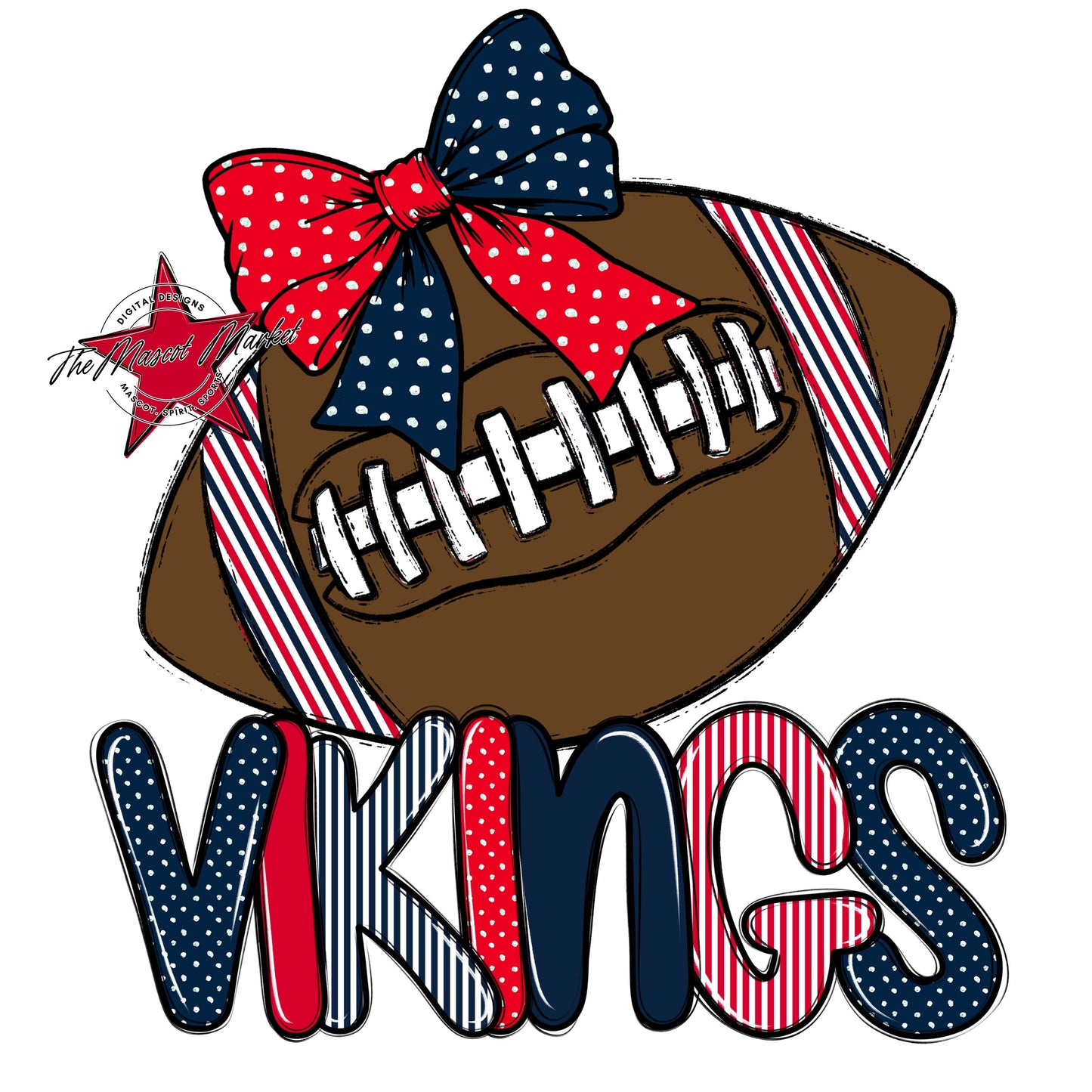 Vikings Football Spirit Design-Navy & Red