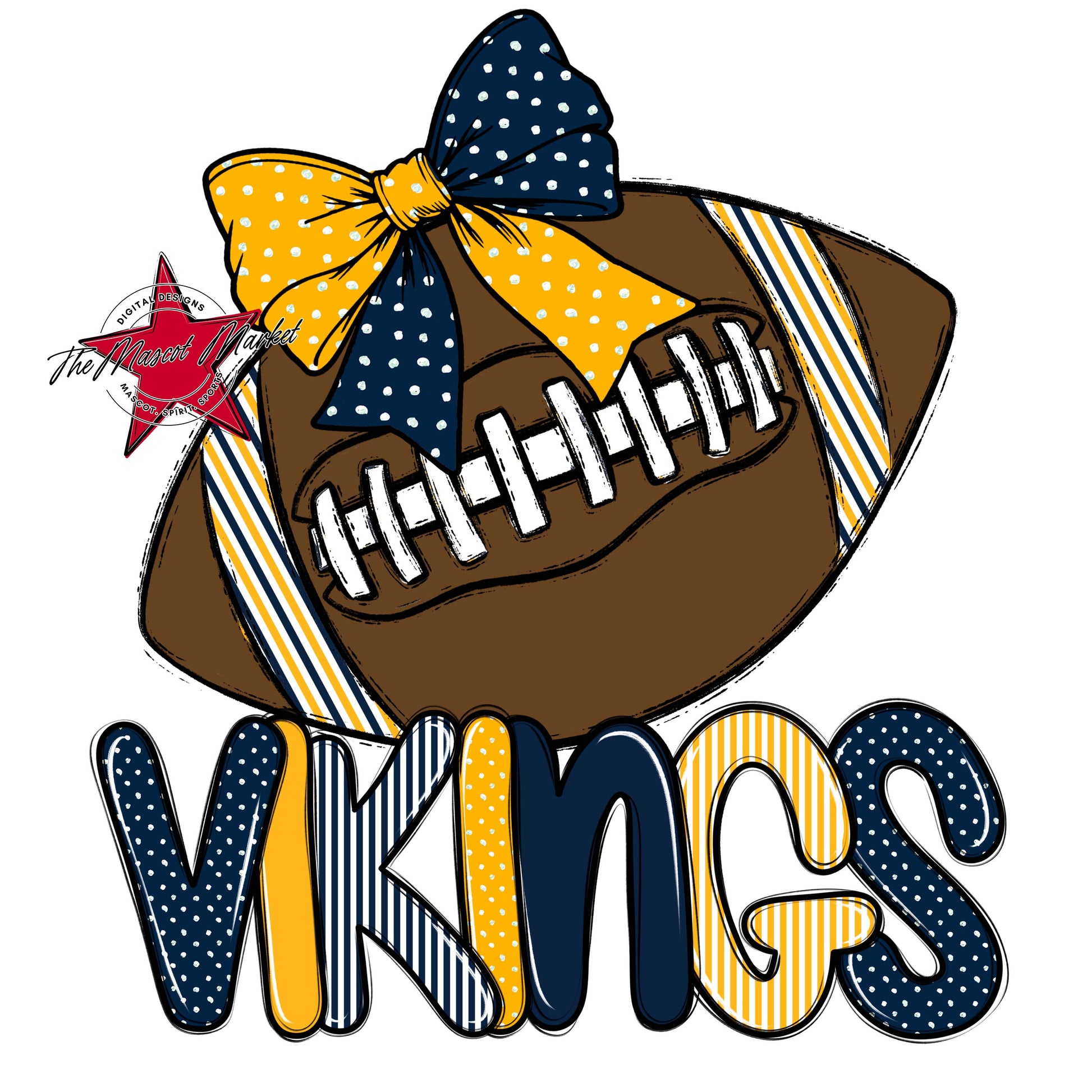 Vikings Football Spirit Design-Navy & Yellow