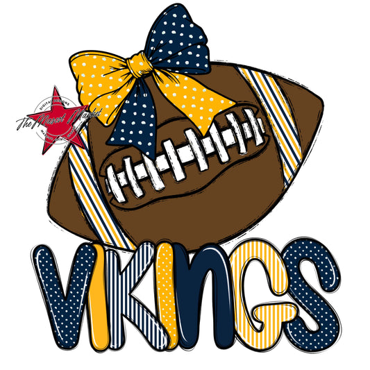 Vikings Football Spirit Design-Navy & Yellow
