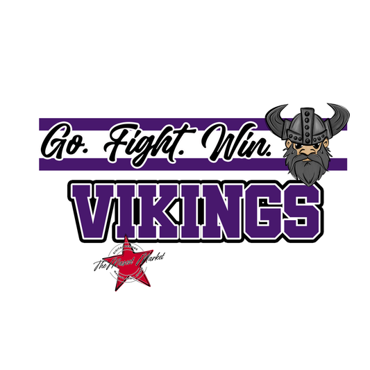 Vikings Go Fight Win Mascot Lines-Purple