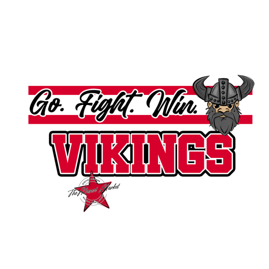 Vikings Go Fight Win Mascot Lines-Red
