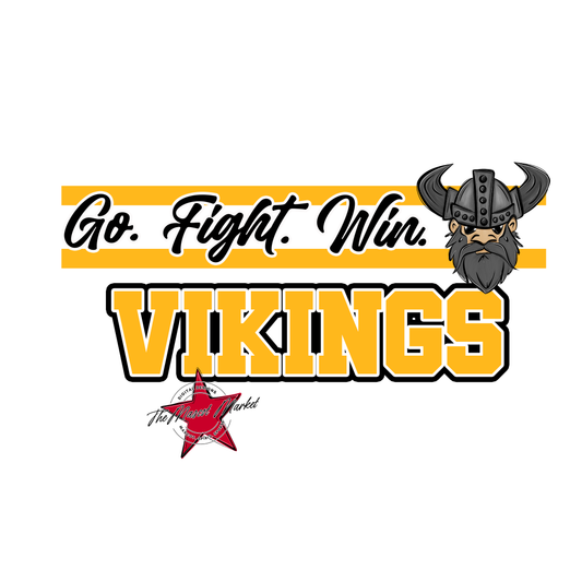 Vikings Go Fight Win Mascot Lines-Yellow
