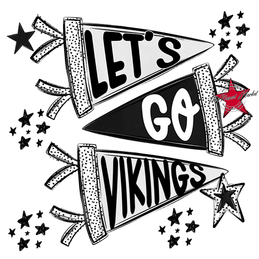 Vikings Let's Go Flag Design-Black
