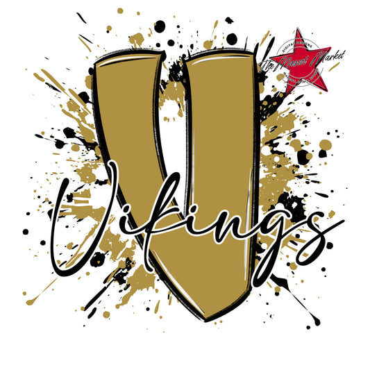 Vikings Mascot Splatter-Gold