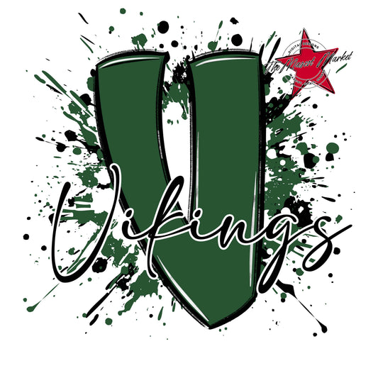 Vikings Mascot Splatter-Green