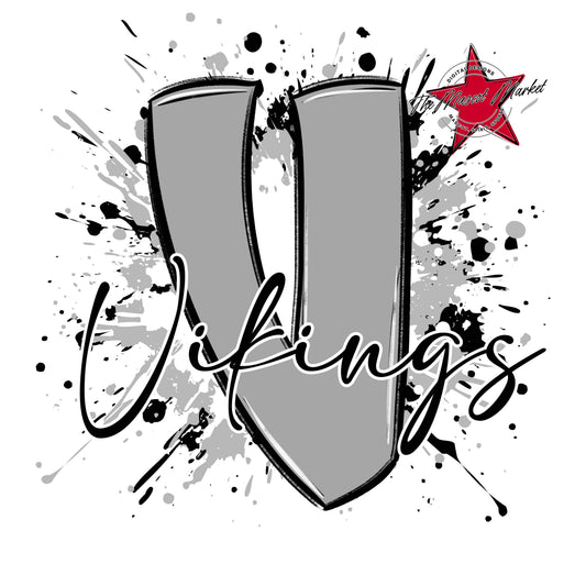 Vikings Mascot Splatter-Grey