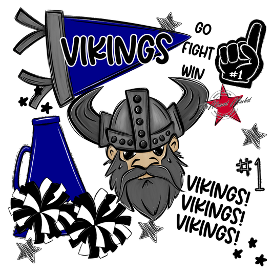 Vikings Checkers Spirit Design-Blue