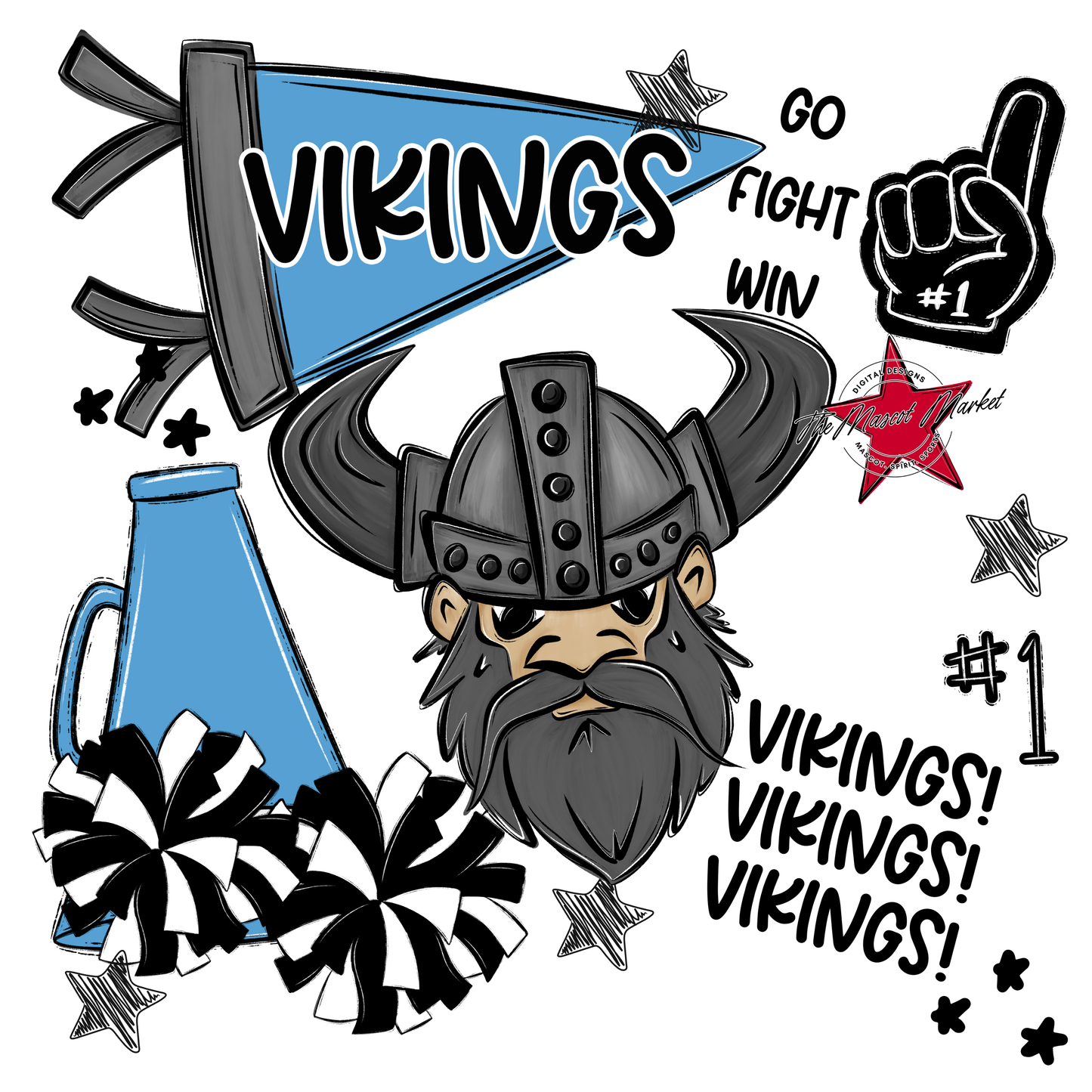 Vikings Spirit Design-Carolina Blue