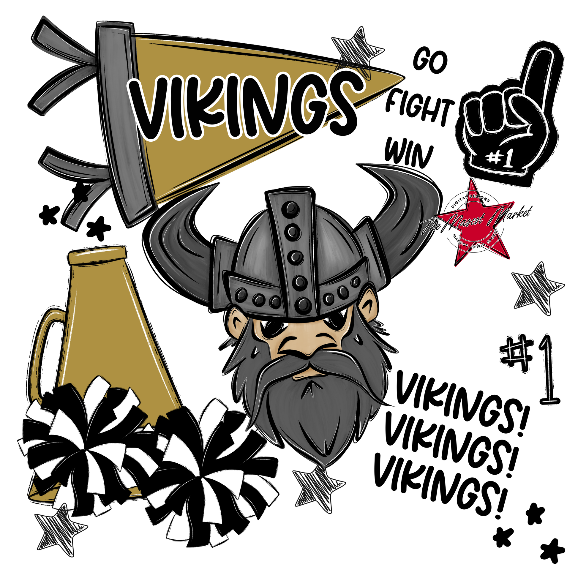 Vikings Spirit Design-Gold