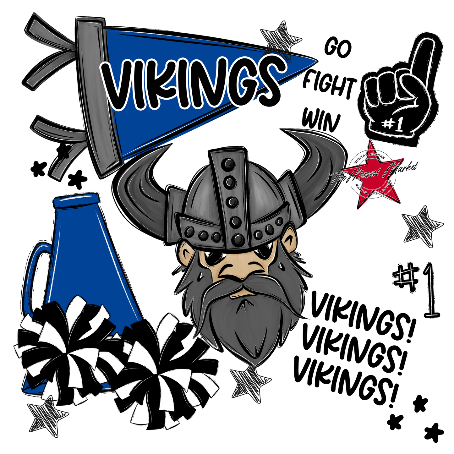 Vikings Spirit Design-Off Blue