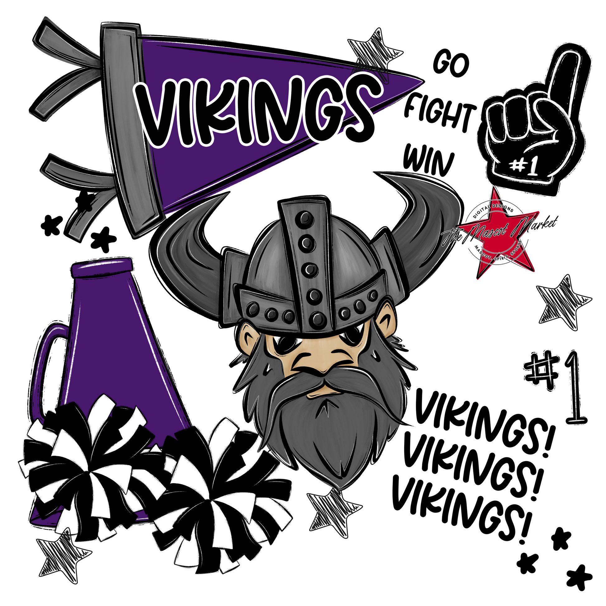 Vikings Spirit Design-Purple