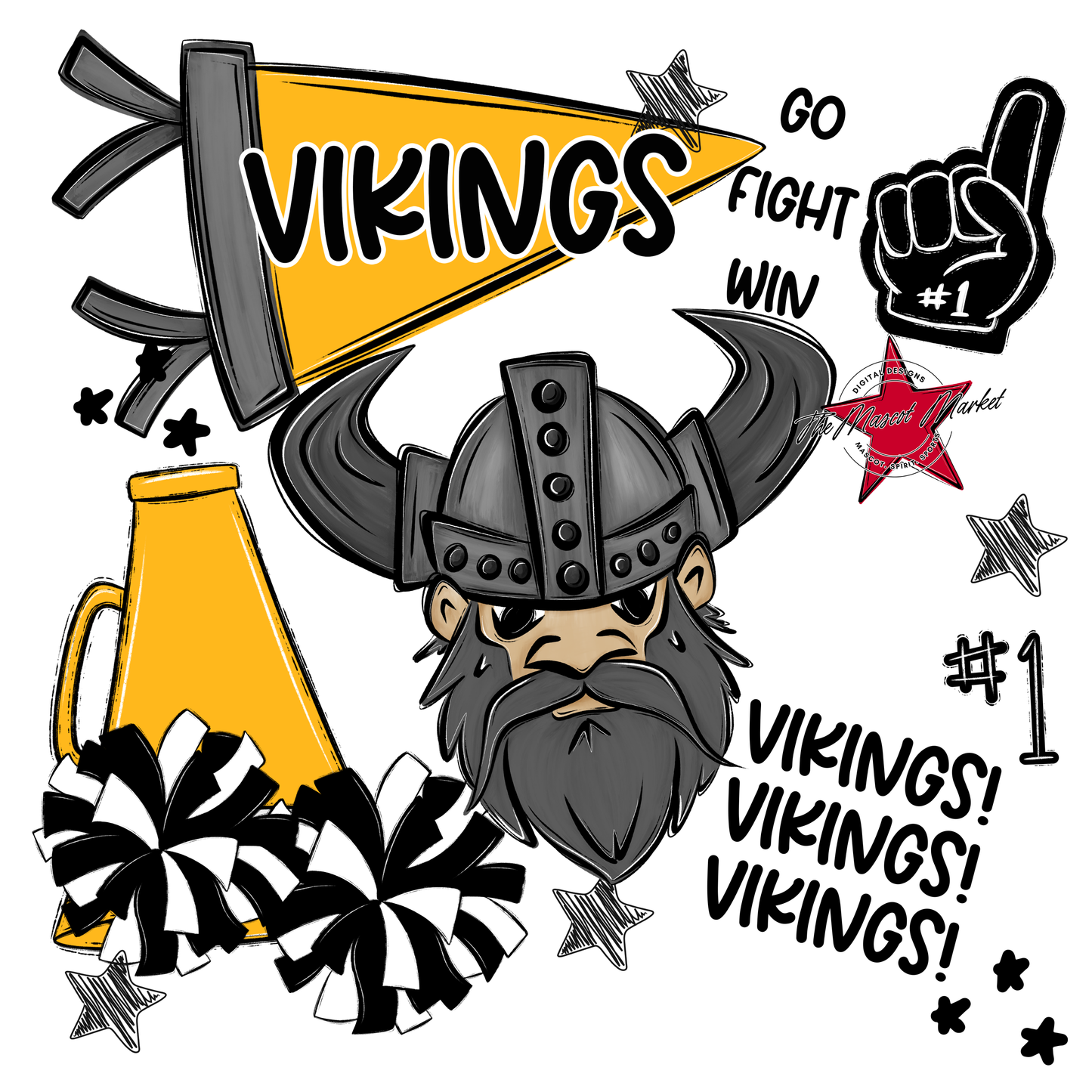 Vikings Spirit Design-Yellow