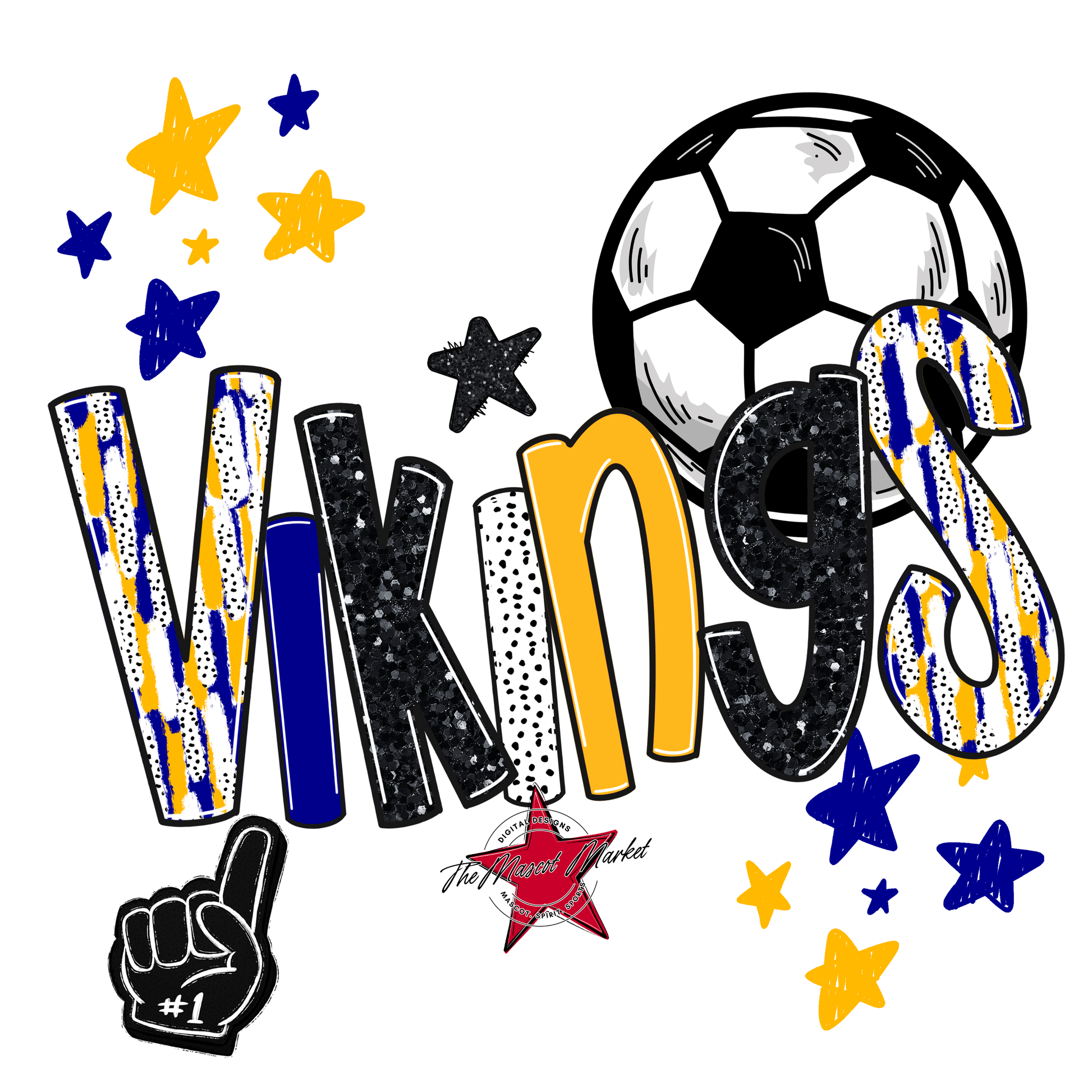 Vikings Soccer Scrape-Blue-Yellow