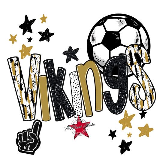 Vikings Soccer Scrape-Gold