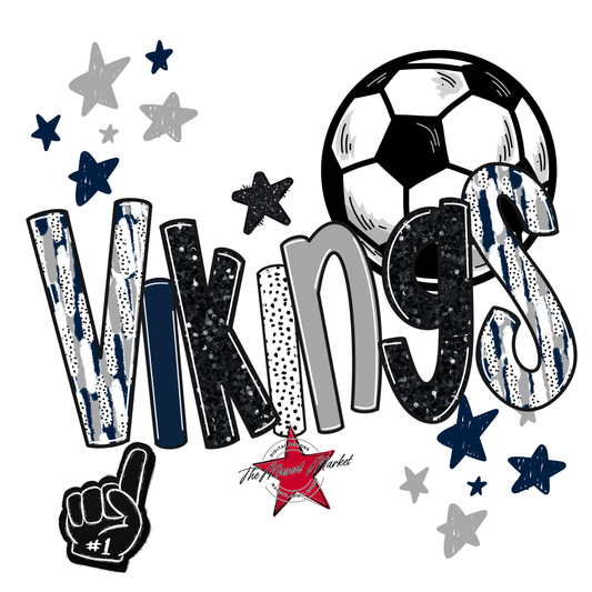 Vikings Soccer Scrape-Navy-Grey