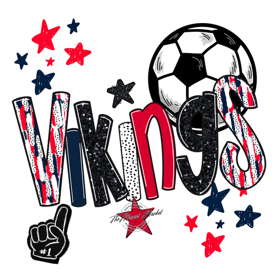 Vikings Soccer Scrape-Navy-Red