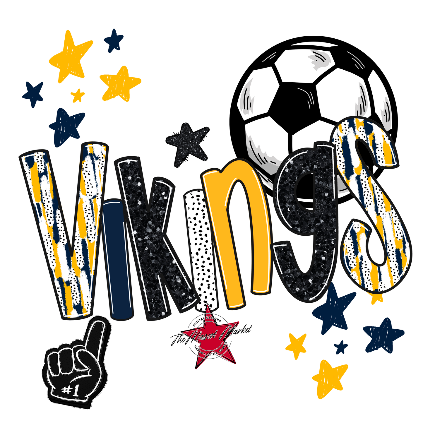 Vikings Soccer Scrape-Navy-Yellow