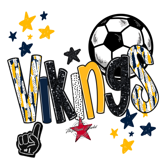 Vikings Soccer Scrape-Navy-Yellow