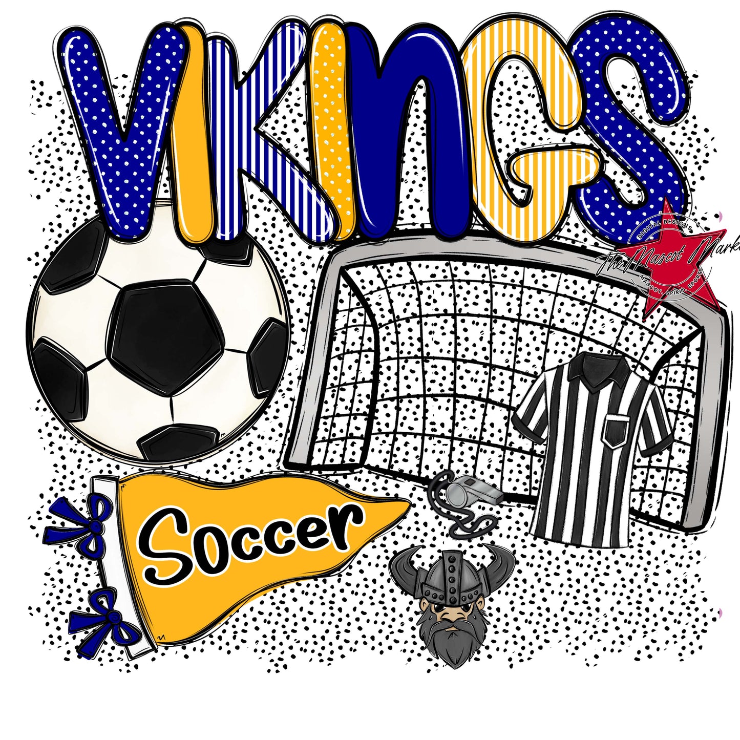 Vikings Soccer Spirit-Blue & Yellow