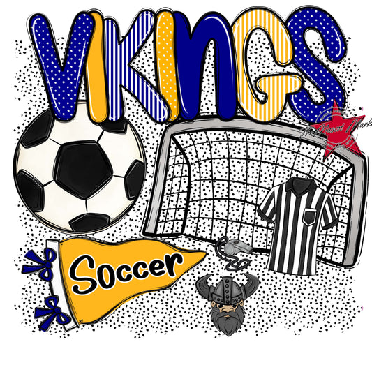 Vikings Soccer Spirit-Blue & Yellow