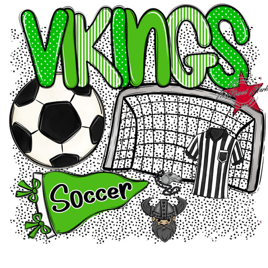Vikings Soccer Spirit-Bright Green