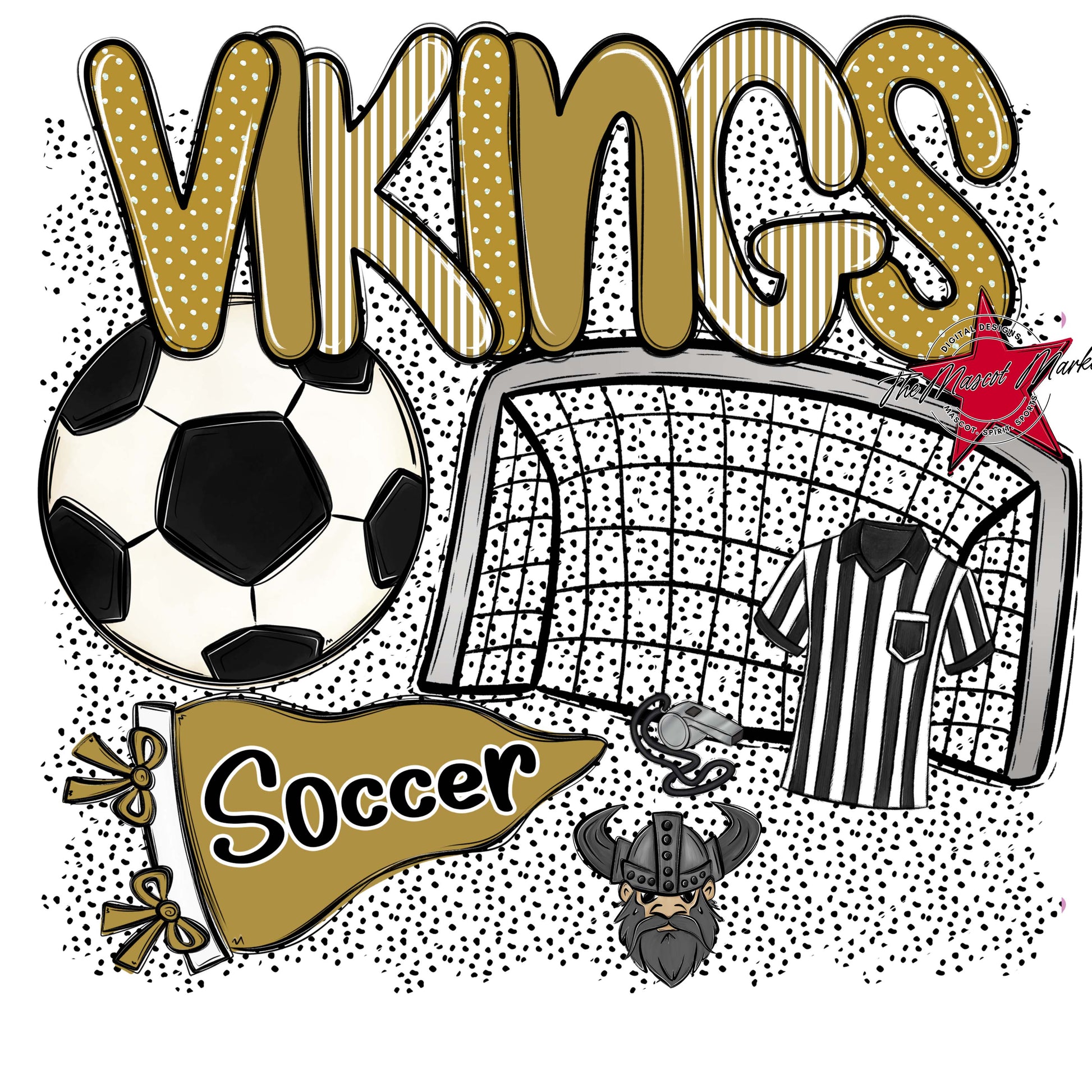 Vikings Soccer Spirit-Gold