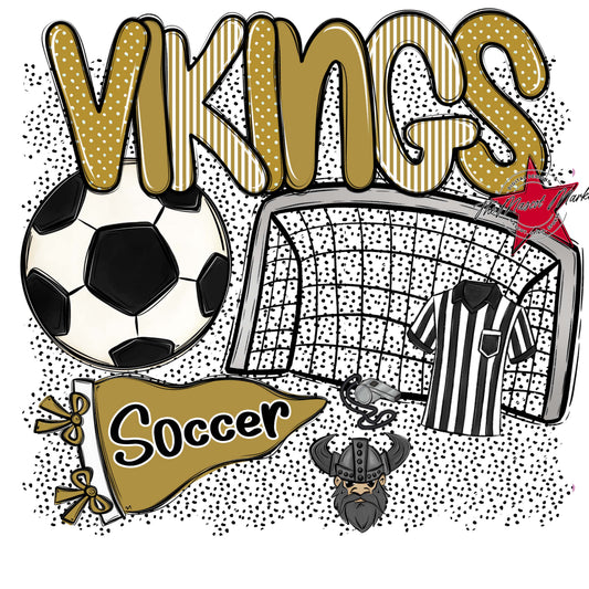 Vikings Soccer Spirit-Gold
