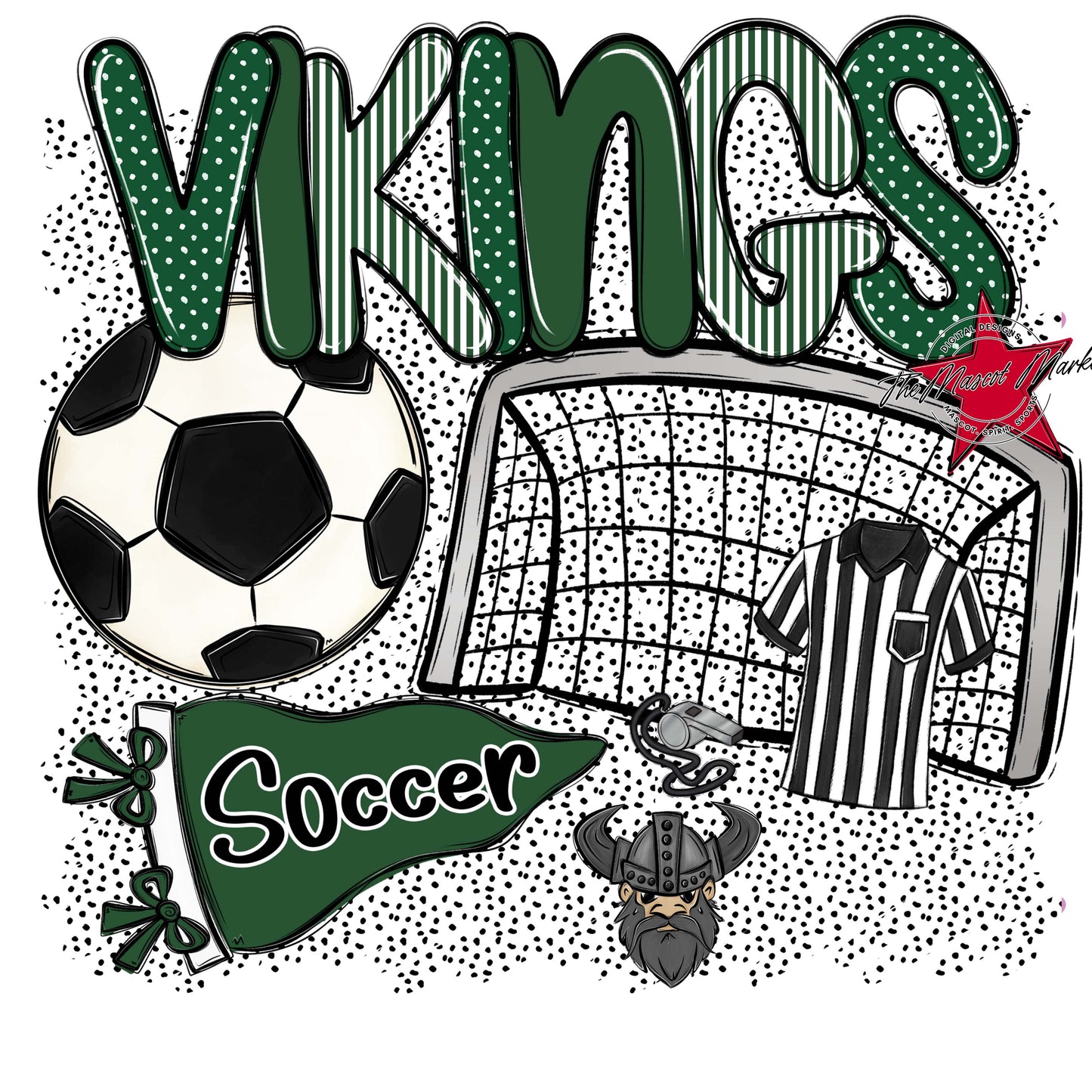 Vikings Soccer Spirit-Green
