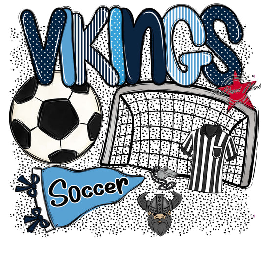 Vikings Soccer Spirit-Navy & Carolina Blue