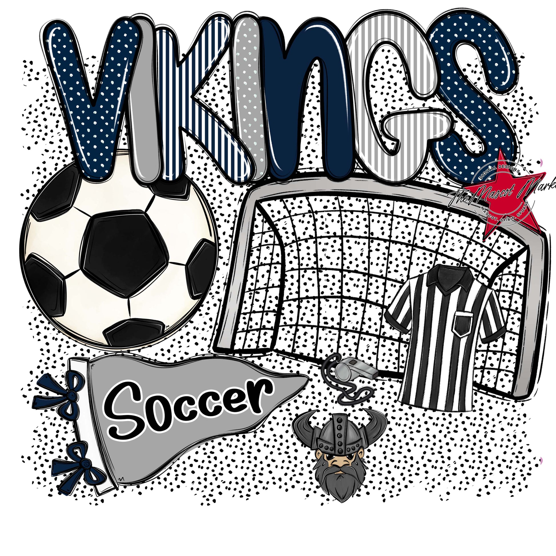 Vikings Soccer Spirit-Navy & Grey