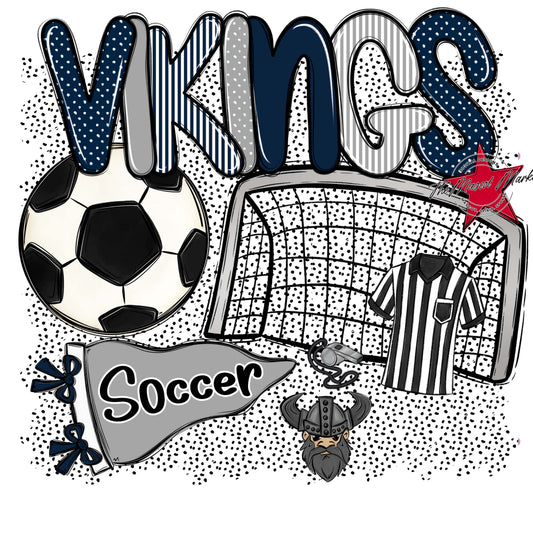 Vikings Soccer Spirit-Navy & Grey