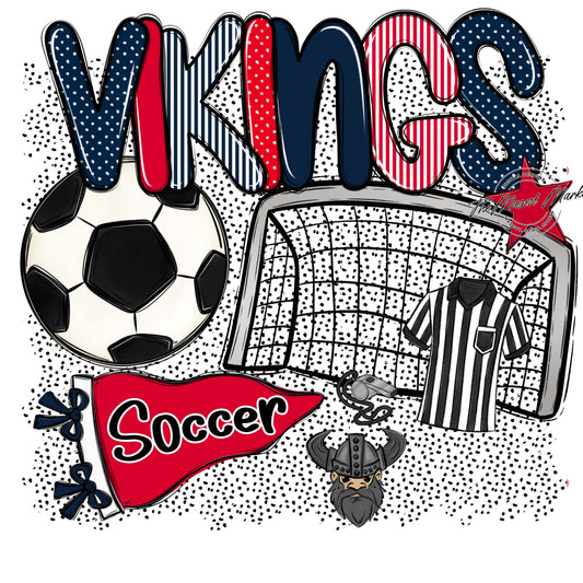 Vikings Soccer Spirit-Navy & Red