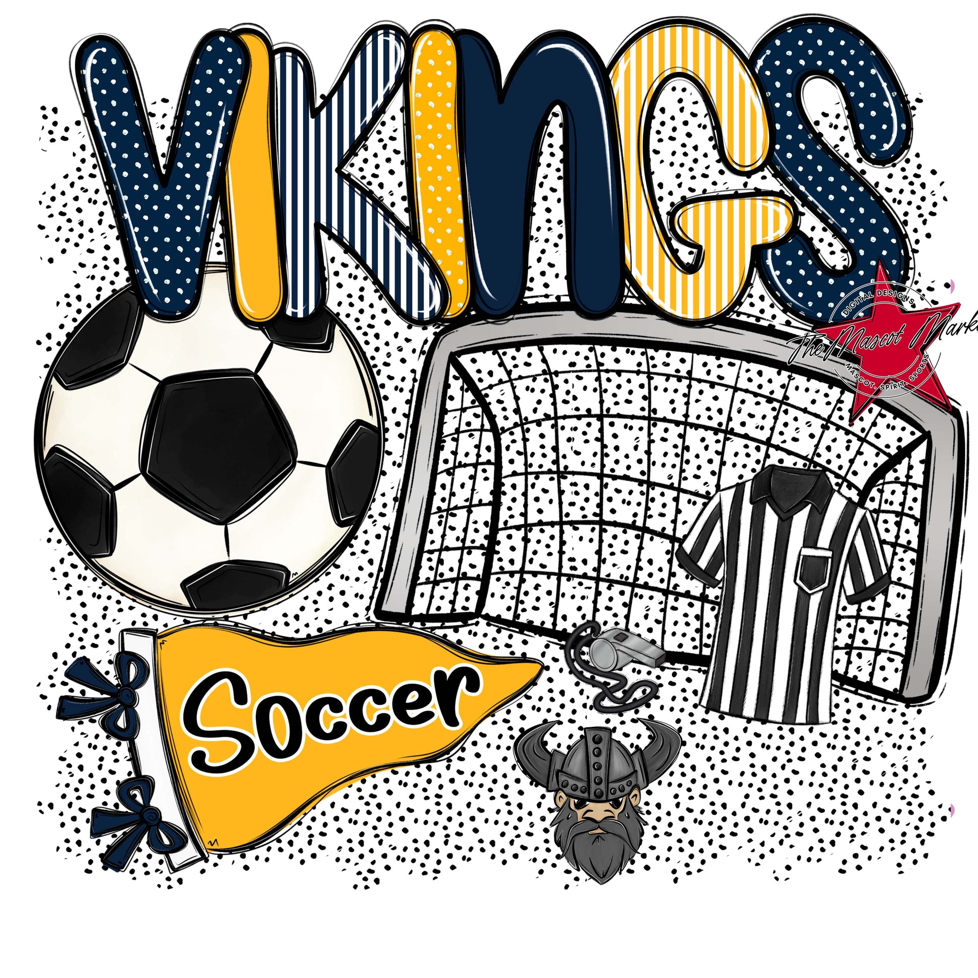 Vikings Soccer Spirit-Navy & Yellow