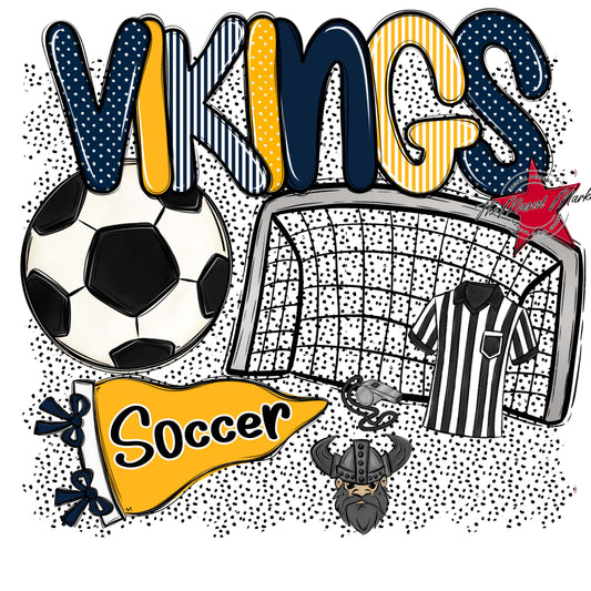 Vikings Soccer Spirit-Navy & Yellow