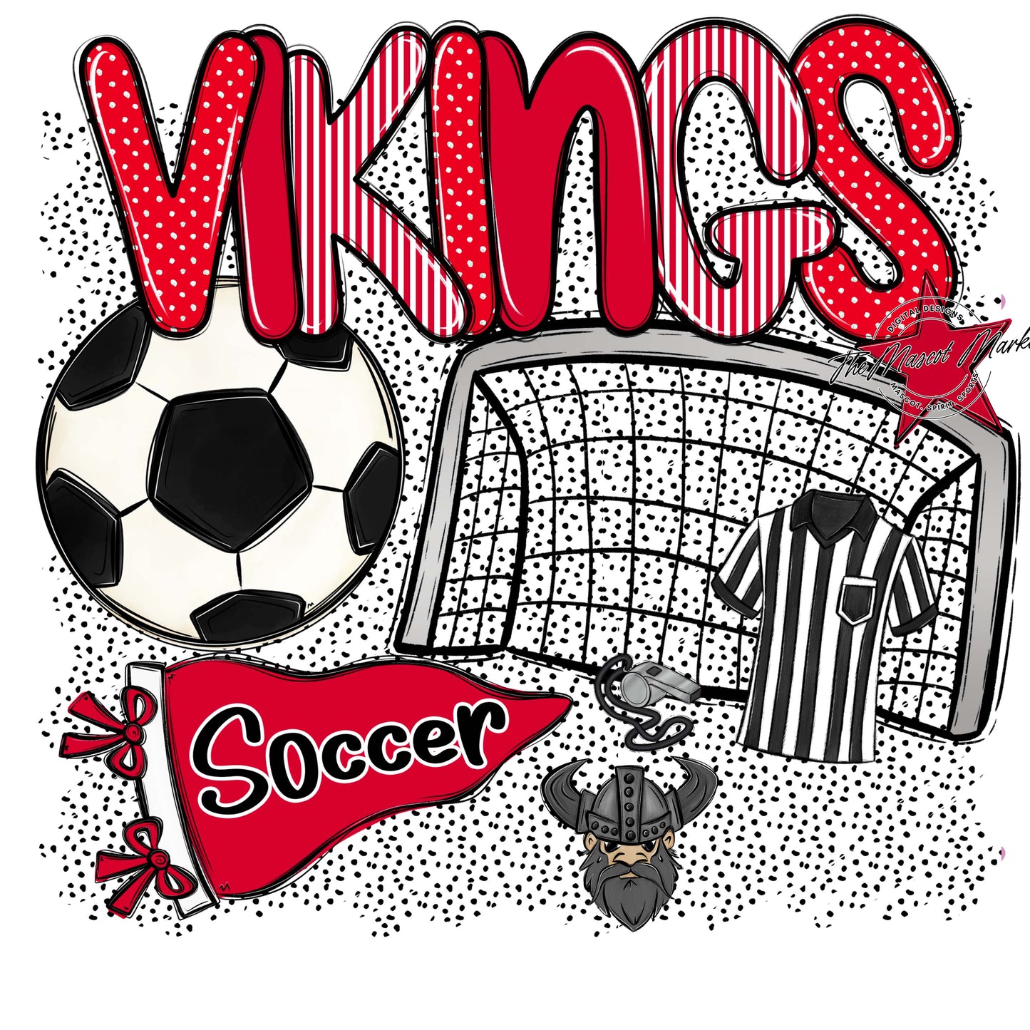Vikings Soccer Spirit-Red