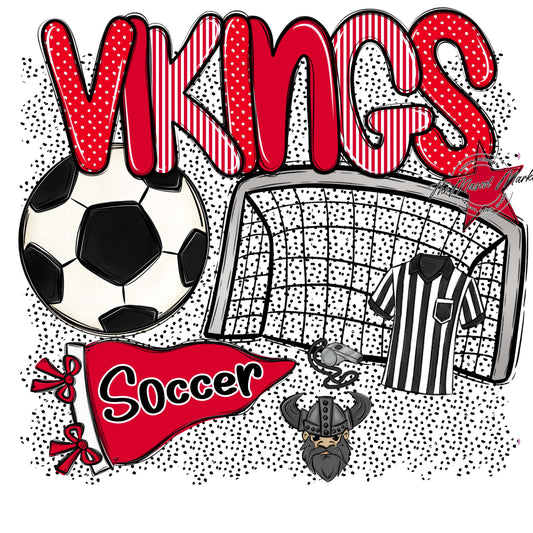 Vikings Soccer Spirit-Red