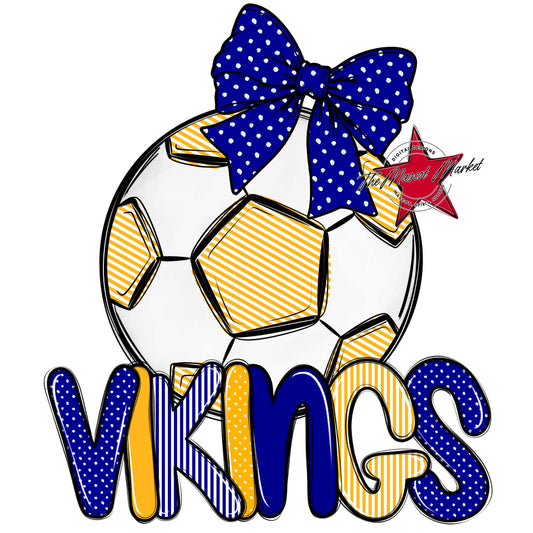 Vikings Soccer Spirit Design-Blue & Yellow