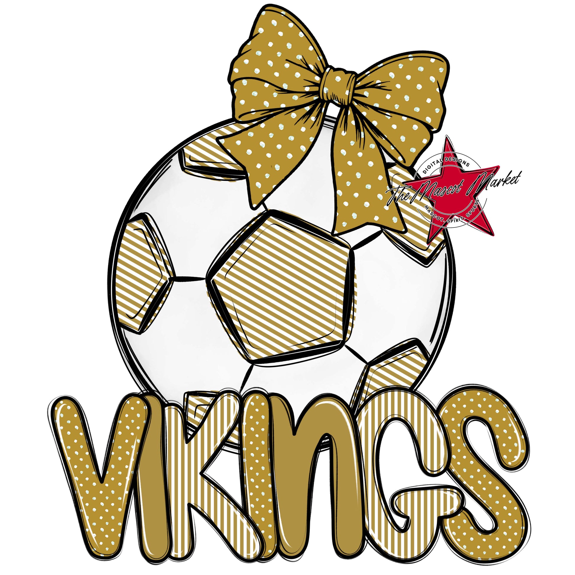 Vikings Soccer Spirit Design-Gold