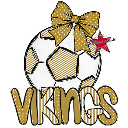 Vikings Soccer Spirit Design-Gold