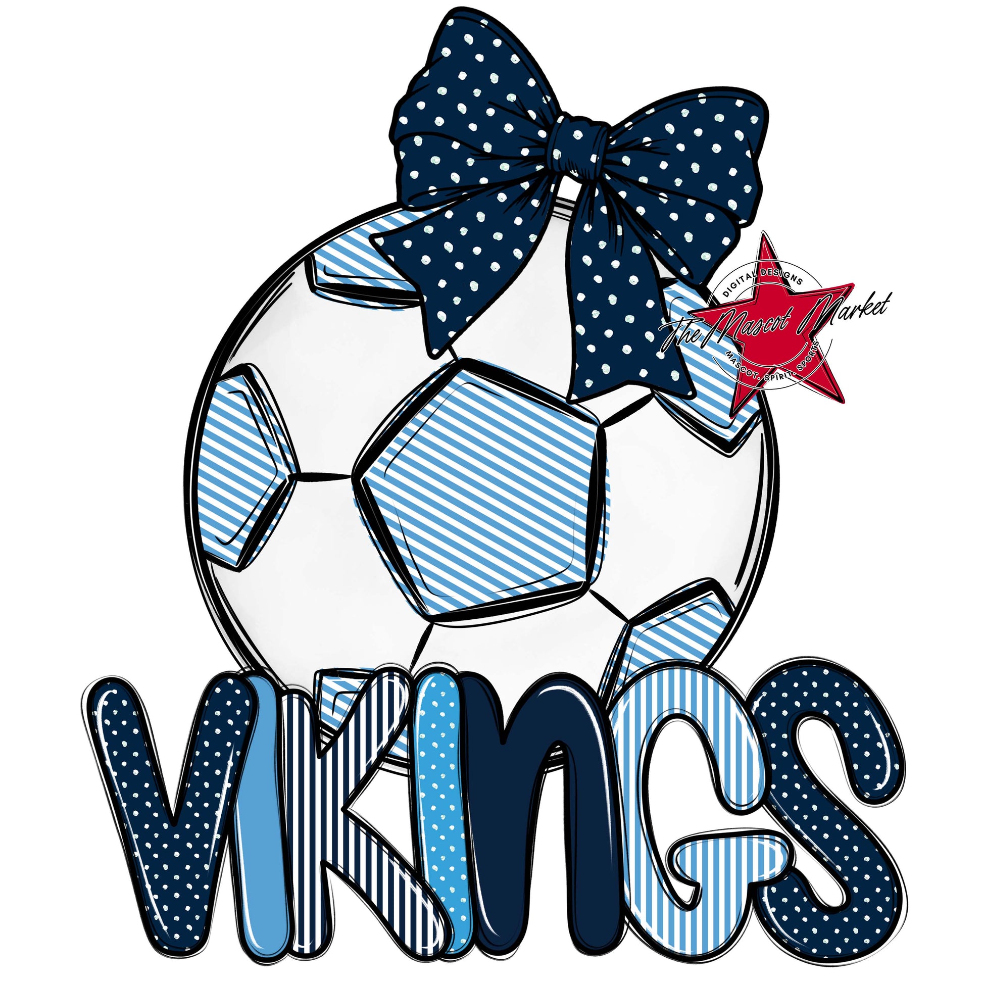 Vikings Soccer Spirit Design-Navy & Carolina Blue