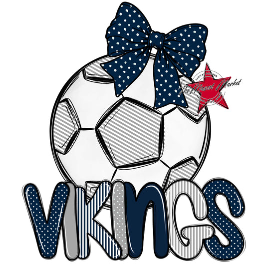 Vikings Soccer Spirit Design-Navy & Grey
