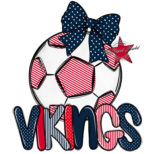 Vikings Soccer Spirit Design-Navy & Red