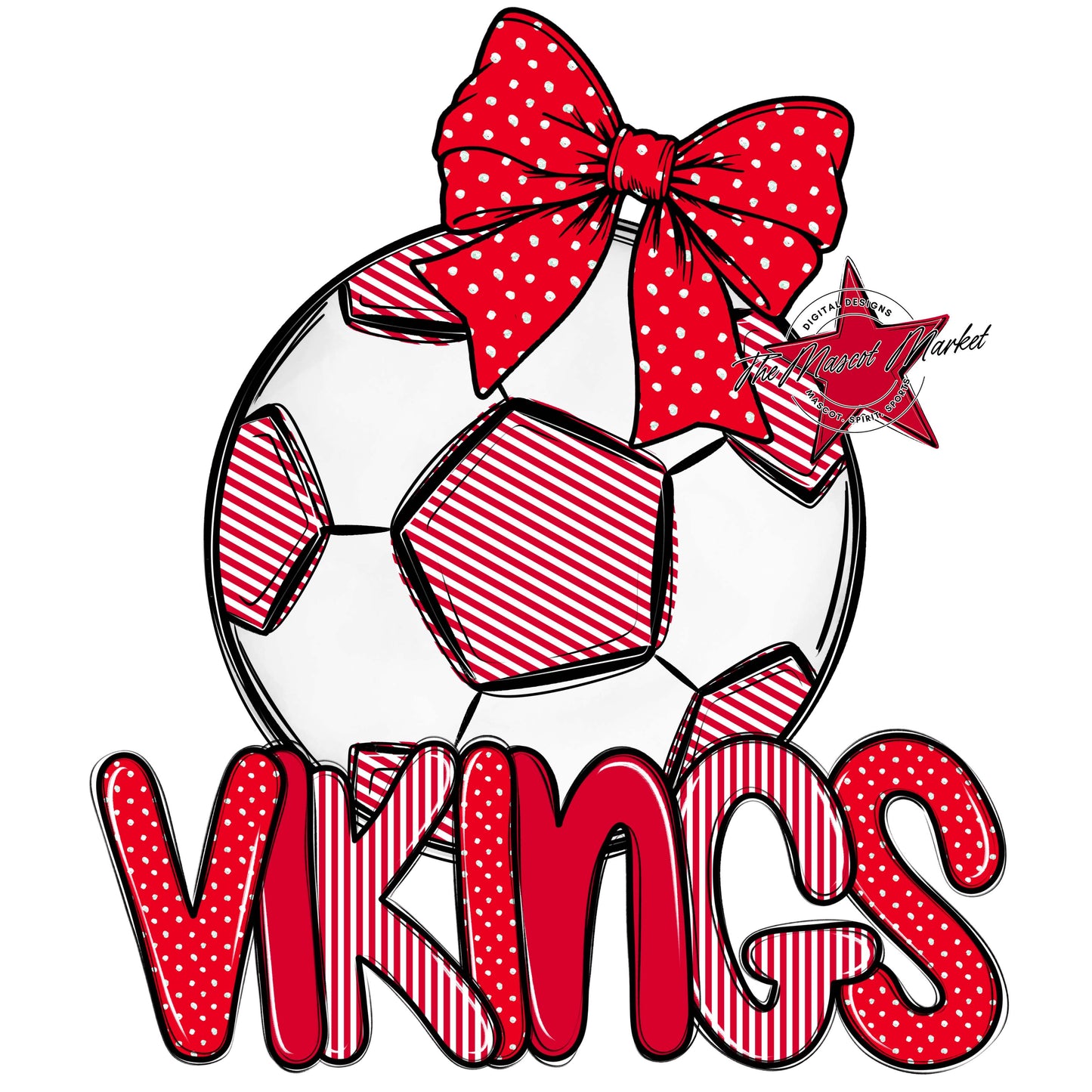 Vikings Soccer Spirit Design-Red
