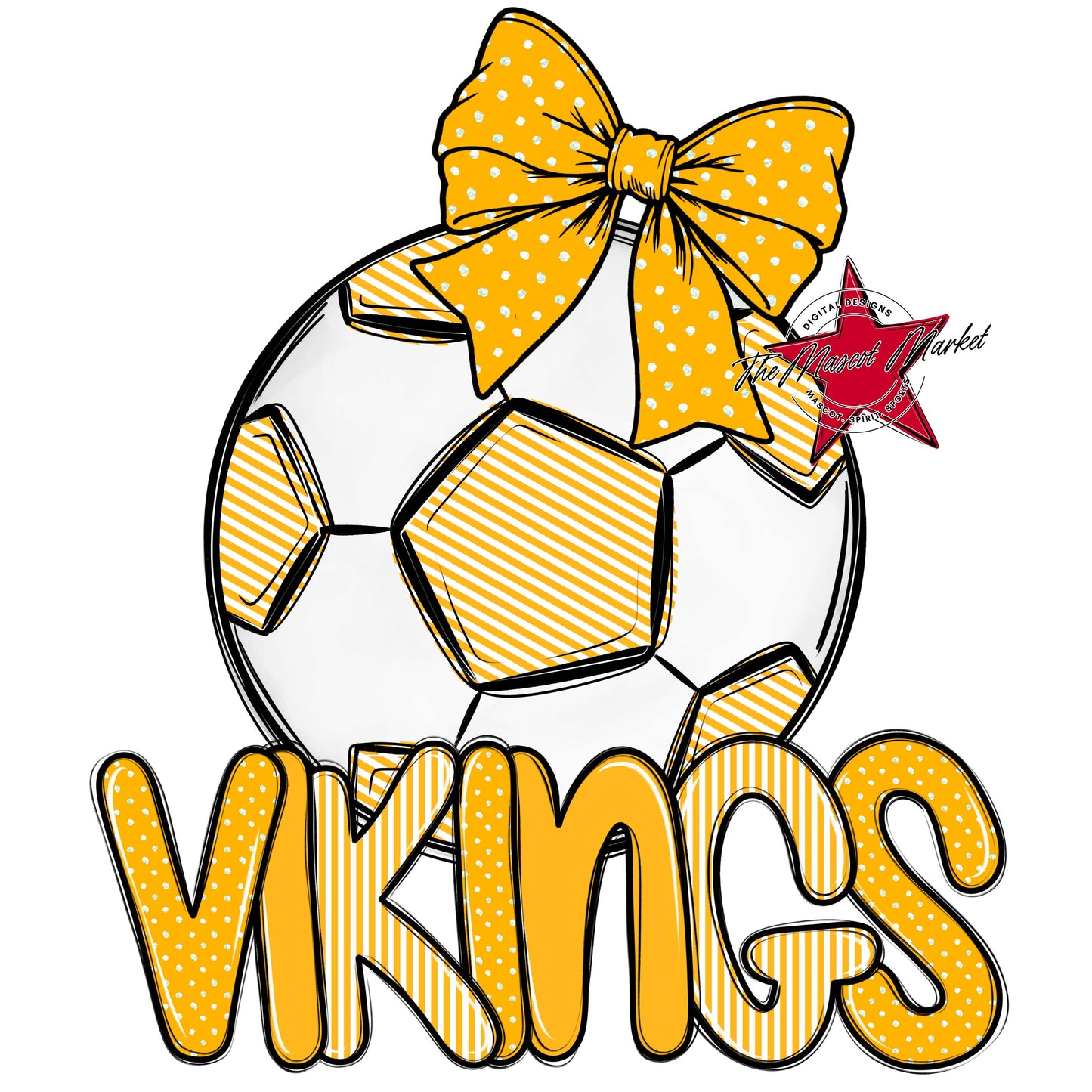 Vikings Soccer Spirit Design-Yellow
